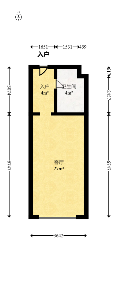 海德公园 1室1厅1卫 32.0万 海德公园 1室1厅1卫 32.0万户型图