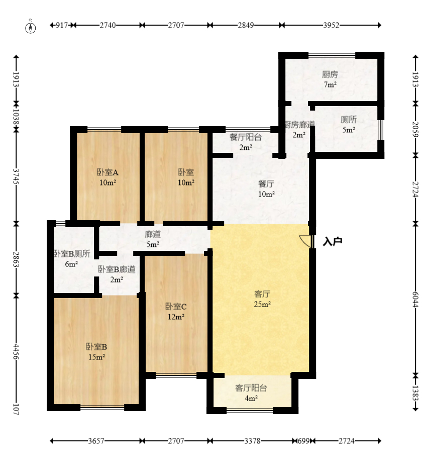 和顺洋湖壹号  4室2厅2卫   130.00万室内图1