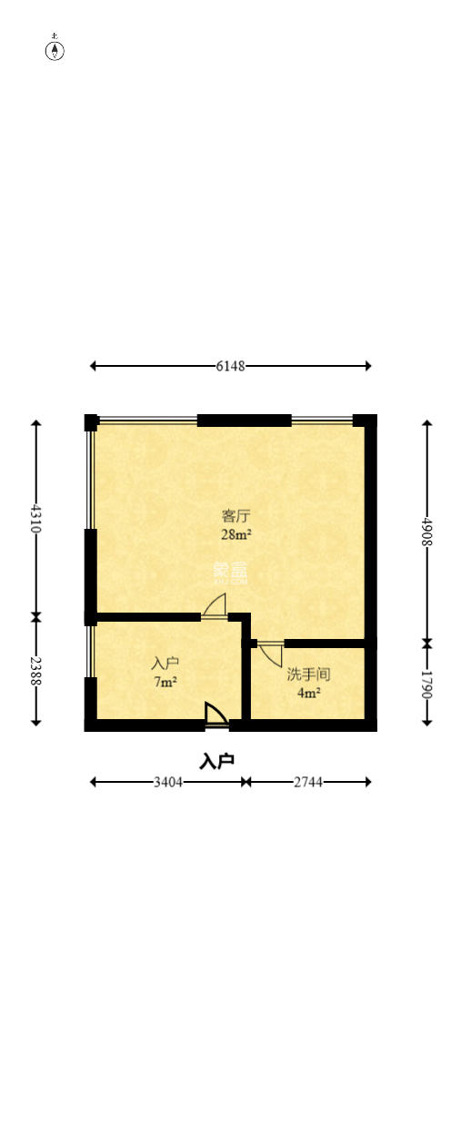 明昇壹城（明昇时代广场）三期 1室1厅1厨1卫 90.00万室内图1