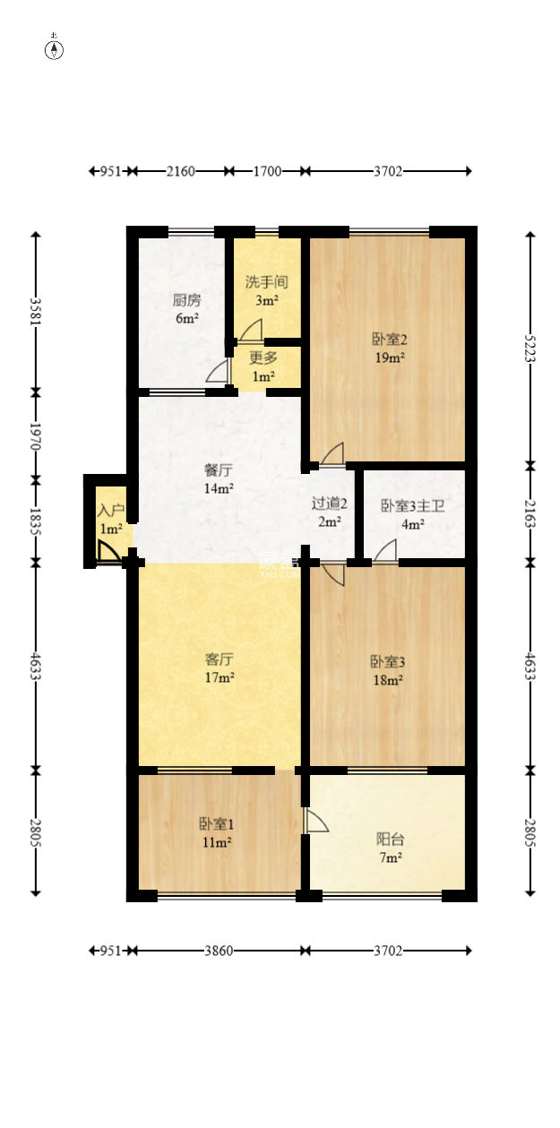 新中路商住樓  3室2廳2衛(wèi)   70.00萬