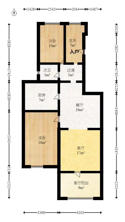 景秀江山  2室2厅1卫    105.98万室内图1