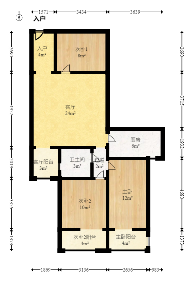 锦璨家园 3室2厅1卫 53.80万 锦璨家园 3室2厅1卫 53.80万户型图