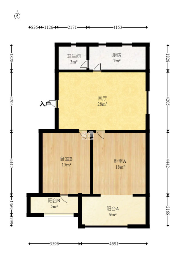蚌塘小區(qū)  2室2廳1衛(wèi)   68.00萬(wàn)