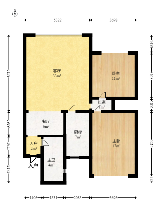 国祯环保宿舍  2室1厅1卫    55.0万室内图1