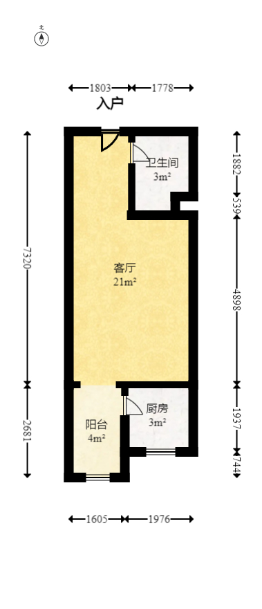光明城市（星辰青年城）  1室1厅1卫    28.88万室内图1