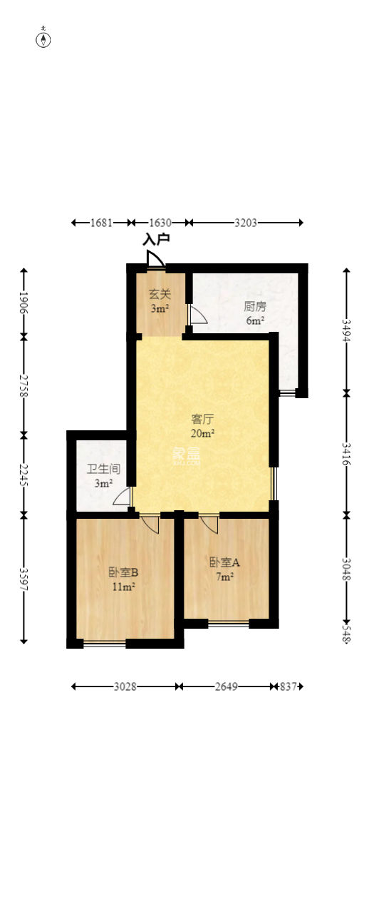 宜家湘颂（景致雅苑）  2室1厅1卫   65.00万