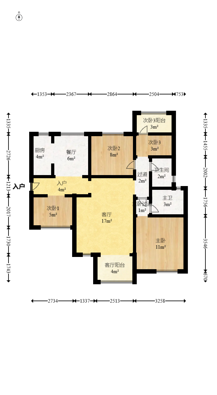 国泰九龙湾 4室2厅2卫 88.00万 国泰九龙湾 4室2厅2卫 88.00万户型图