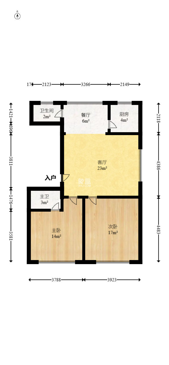 松雅安置小区  2室2厅1卫   55.00万