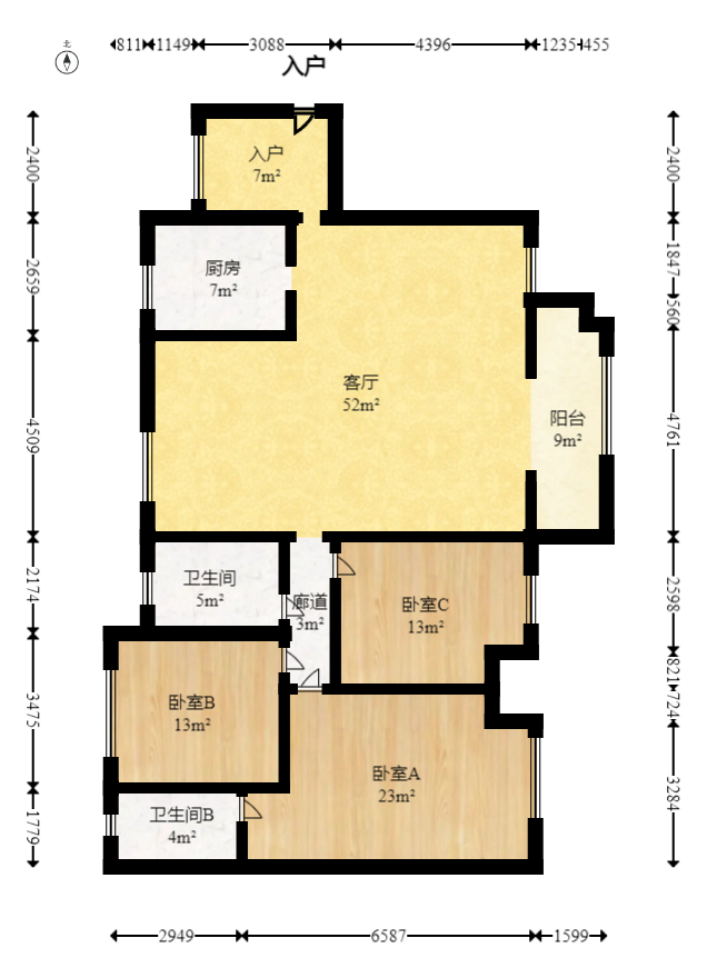 达美D6区  6室2厅4卫   258.00万室内图1
