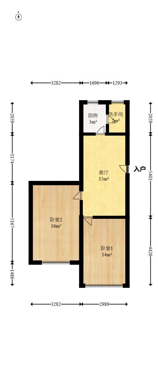 赤岗小区（一二三片）  2室1厅1卫   32.00万室内图1