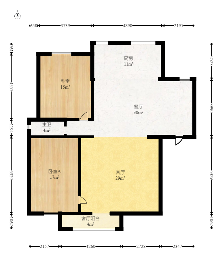 山水湾  3室2厅1卫    120.0万室内图1