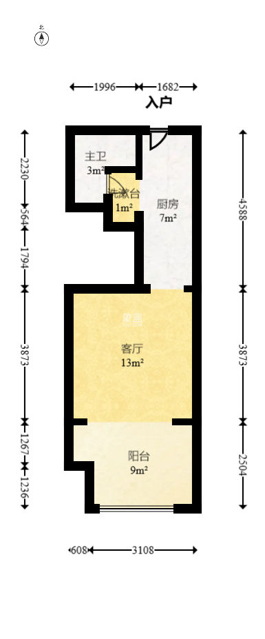 鑫远悦城（鑫远悦时代）  1室1厅1卫   40.00万