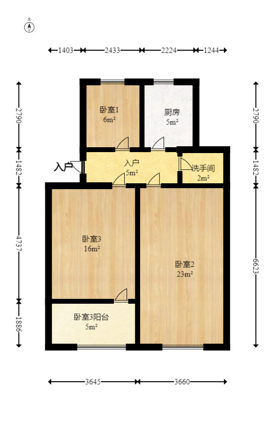 金地社区  2室1厅1卫   39.00万室内图1