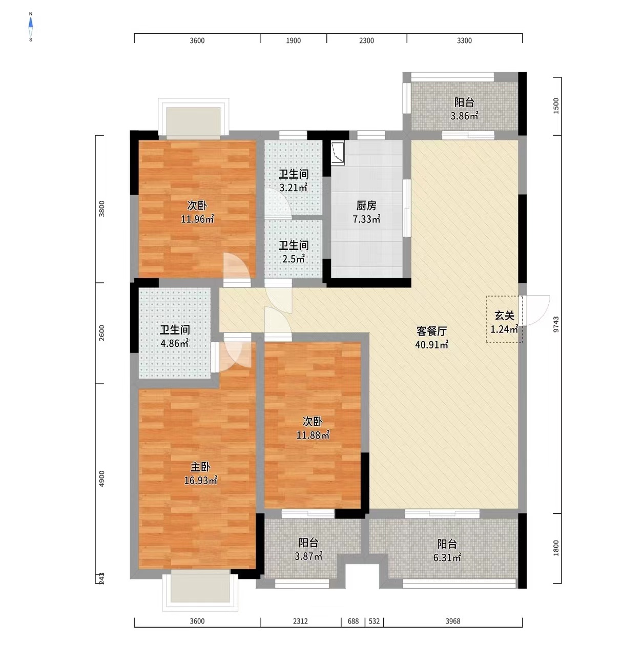 416地质队  3室2厅2卫   69.80万