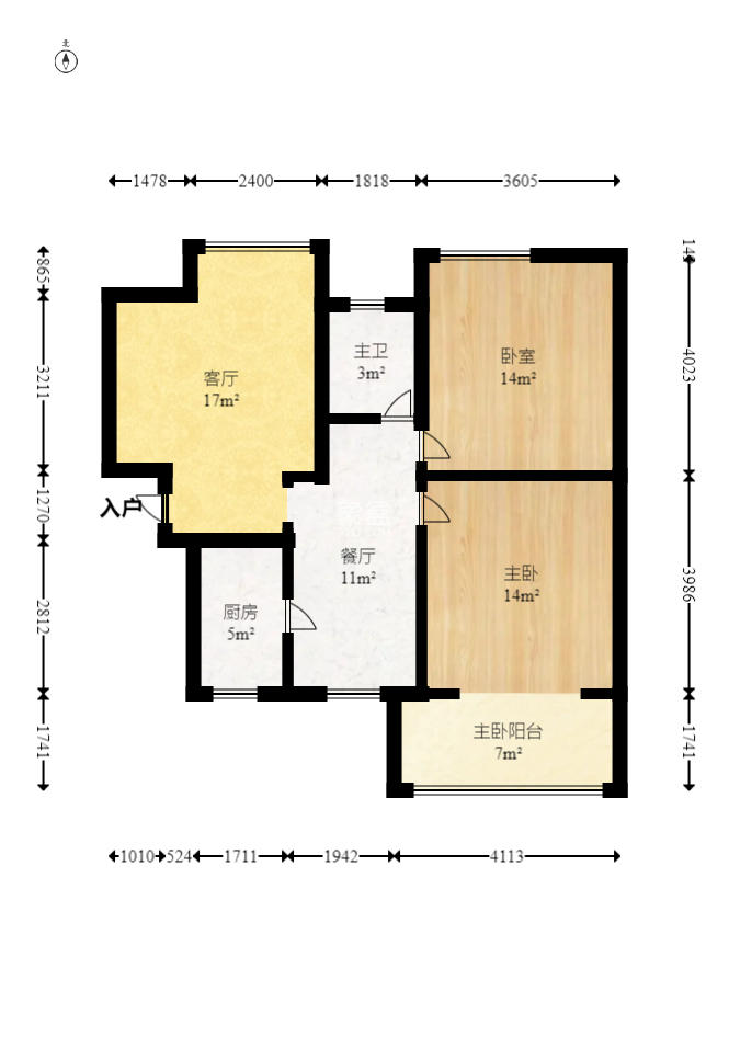 融圣国际 2室2厅1卫 97.00万 融圣国际 2室2厅1卫 97.00万户型图