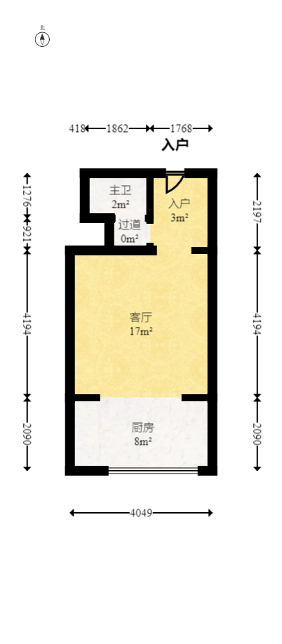 嘉盛国际广场  1室1厅1卫    60.0万室内图1