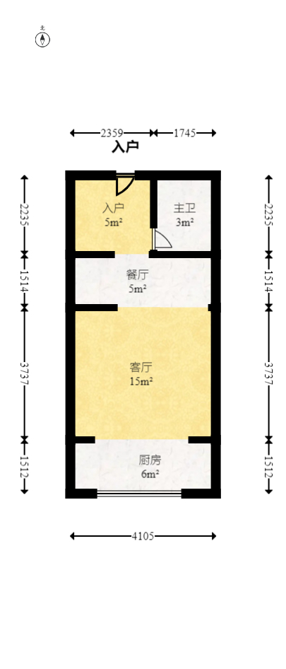 宏聚地中海  2室2厅1卫   75.00万室内图1