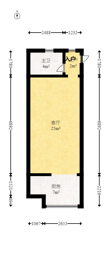 明城公寓  1室1厅1卫    25.0万室内图1