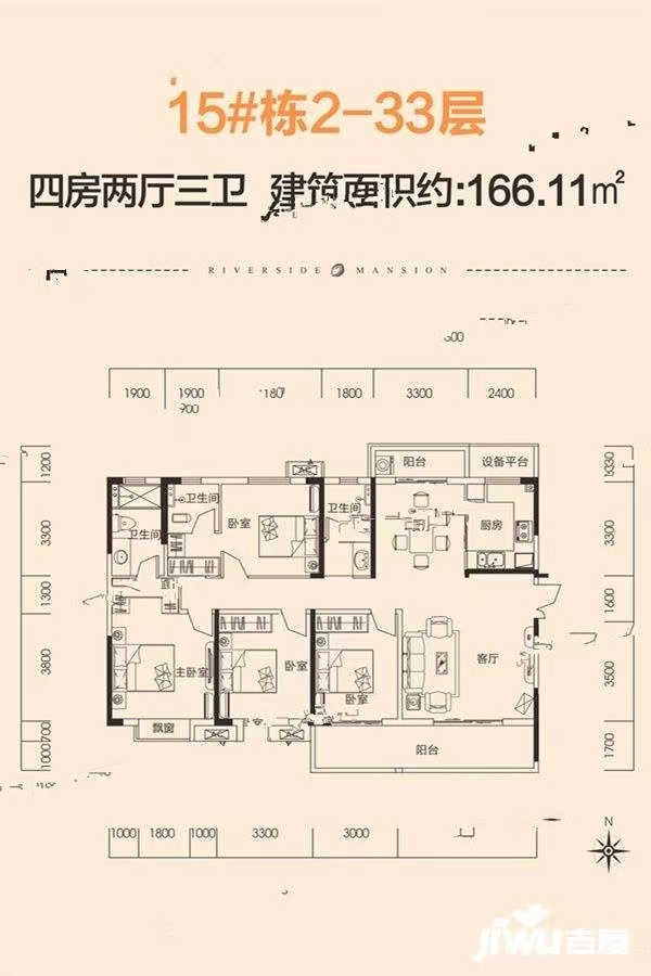 中建江湾壹号 4室2厅2卫 120.0万 中建江湾壹号 4室2厅2卫 120.0万室内图