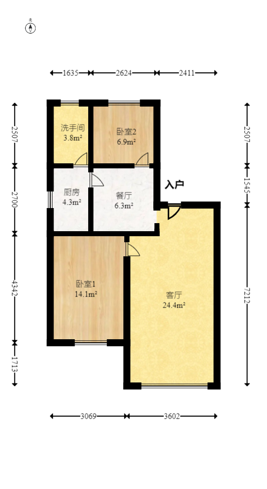兰景花园  2室2厅1卫   35.00万室内图1