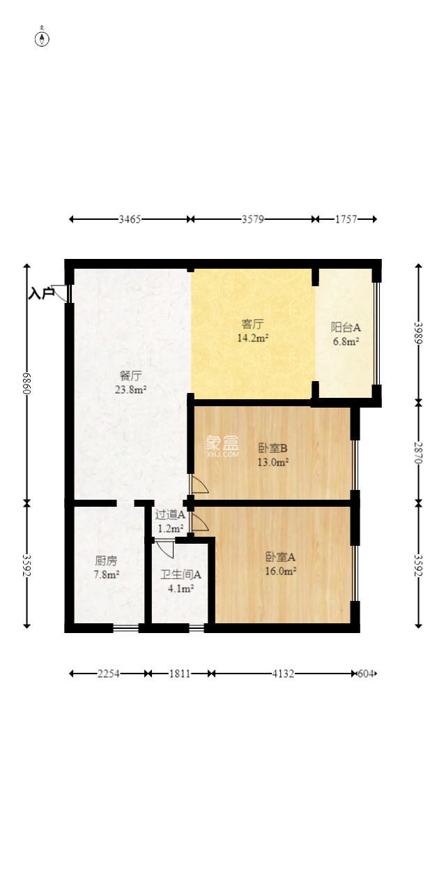 鼎丰前城 2室2厅1卫 52.0万 鼎丰前城 2室2厅1卫 52.0万户型图