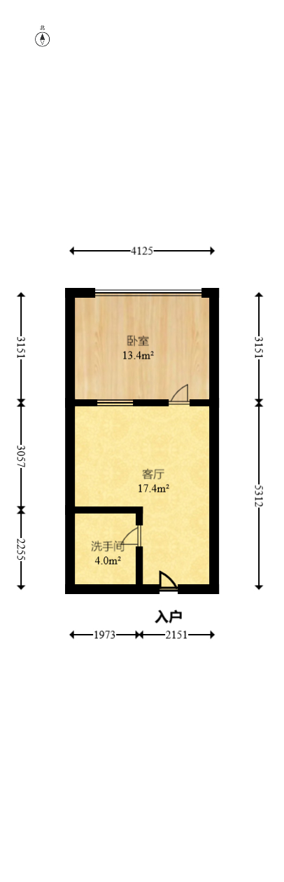 万博汇  1室1厅1卫   42.80万室内图1