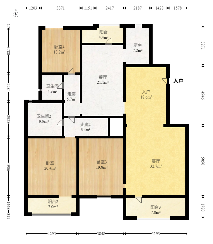 中交中央公园D2区  3室2厅2卫   175.00万室内图1