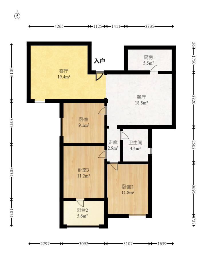 高林仕家 3室2厅1卫 72.00万 高林仕家 3室2厅1卫 72.00万户型图