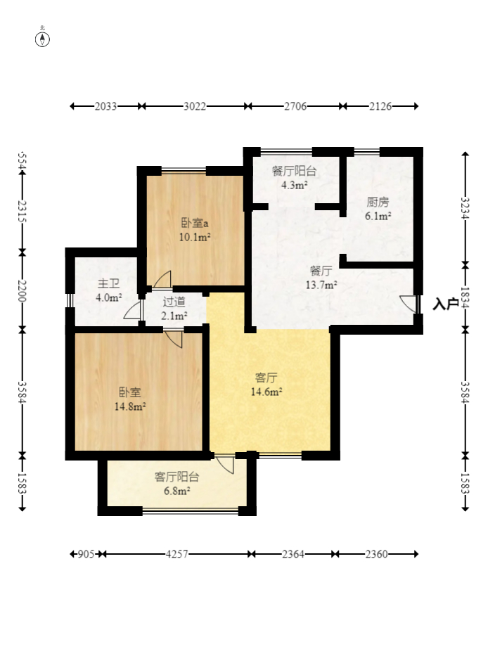 山水湾 2室1厅1卫 49.8万 山水湾 2室1厅1卫 49.8万户型图