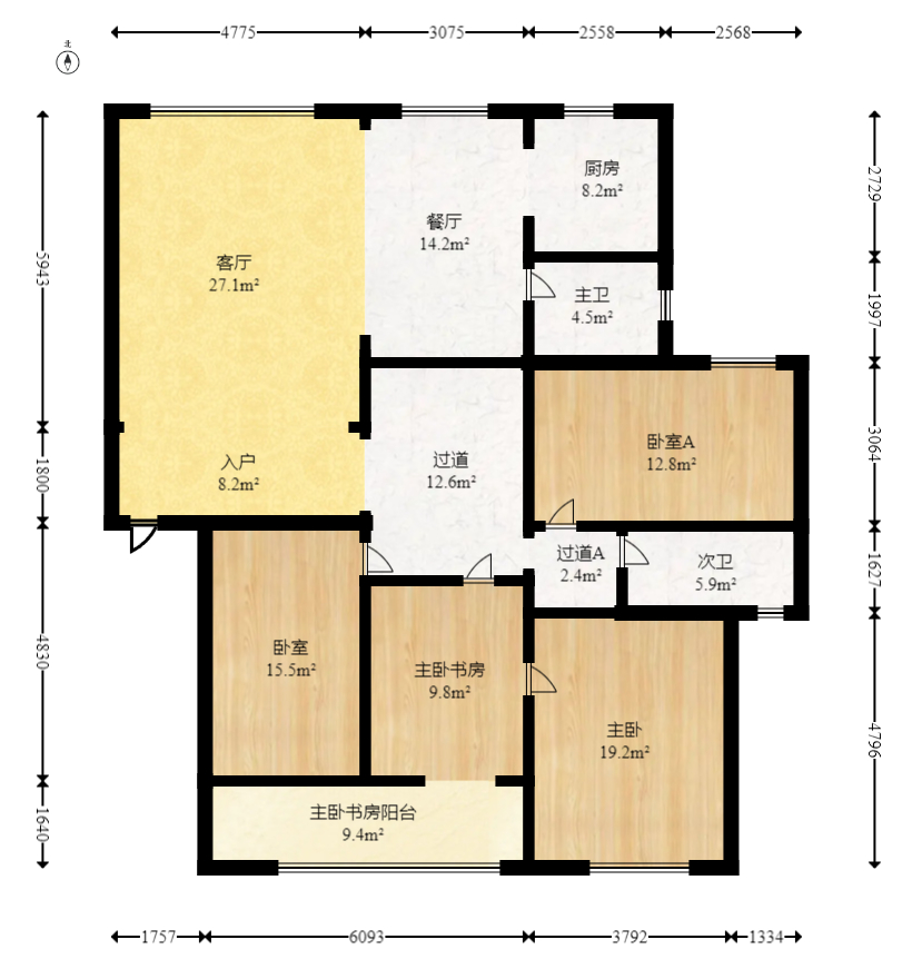 泰格林纸  4室2厅2卫    78.0万 泰格林纸  4室2厅2卫    78.0万户型图