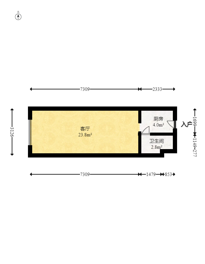 海伦春天 1室1厅1卫 29.73万 海伦春天 1室1厅1卫 29.73万户型图