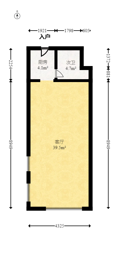 荣悦台  1室1厅1卫   52.00万室内图1