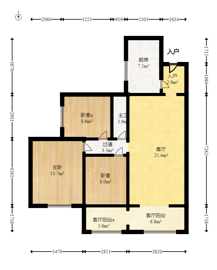 和悦城(蟠龙景苑)  3室2厅1卫    79.8万室内图1