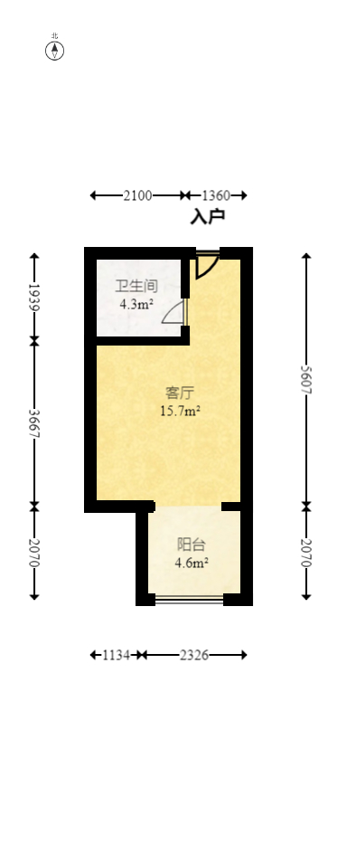 建安像素汇  1室1厅1卫   22.00万室内图1