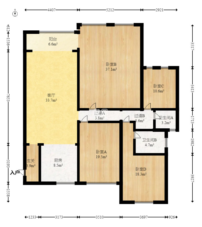 悦湖山  4室2厅2卫    122.0万