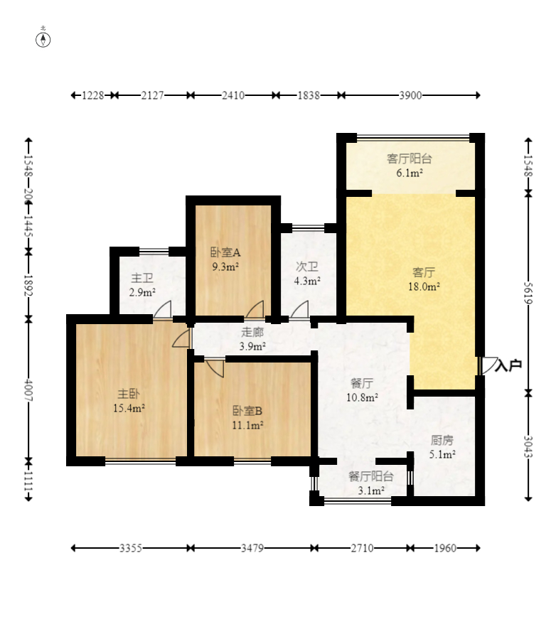 丽水熙园  3室2厅1卫    104.9万 丽水熙园  3室2厅1卫    104.9万户型图