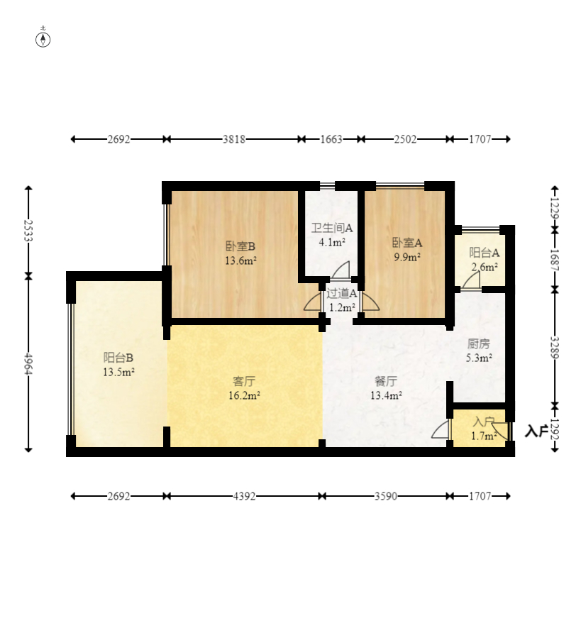 时代倾城三期 2室2厅1卫 83.6万 时代倾城三期 2室2厅1卫 83.6万户型图