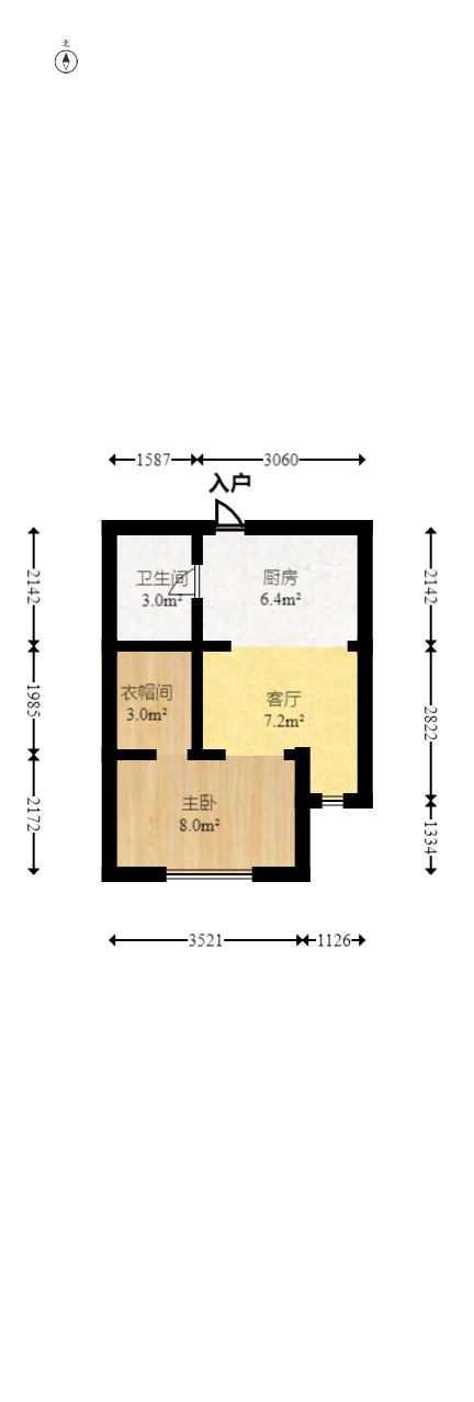 广泰锦苑  1室1厅1卫   35.00万室内图1