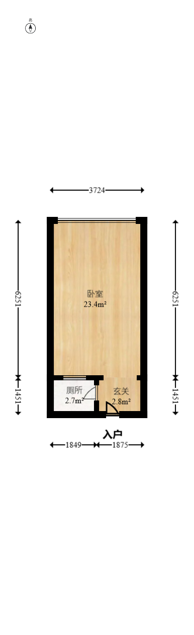 湘熙水郡（观澜海赋家园）  1室1厅1卫    26.0万室内图1