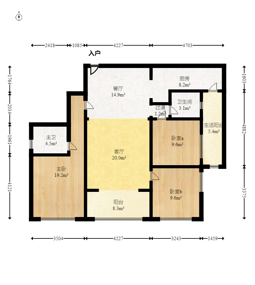 富基世纪公园  3室2厅1卫    86.88万室内图1