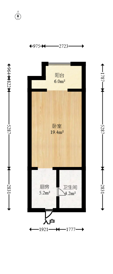 中海新城熙岸（中信新城五期）  1室1厅1卫    35.99万室内图1