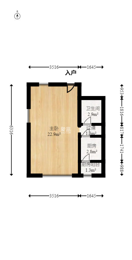 旭辉藏郡（藏郡、旭湘华府)  1室1厅1卫    35.0万