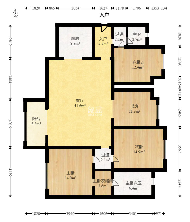 万科城  4室2厅2卫   140.00万
