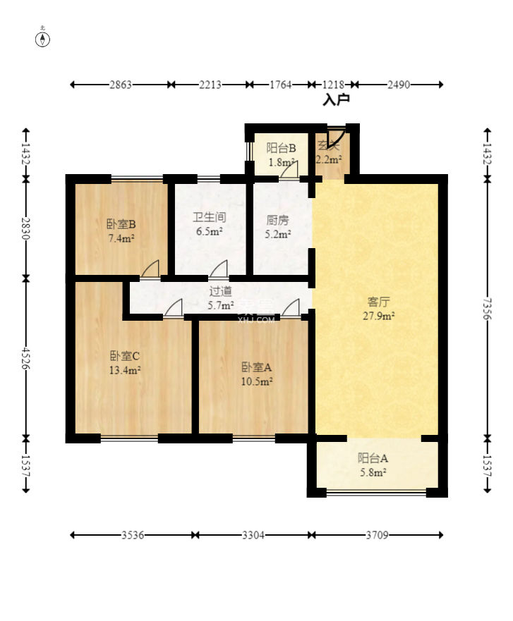 五礦沁園金城（春和景園） 3室2廳1衛 79.00萬