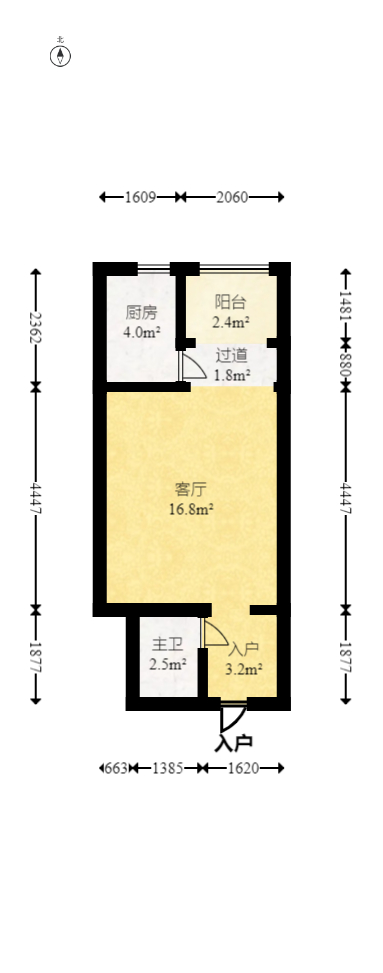 碧桂园威尼斯城  1室1厅1卫   27.80万室内图1