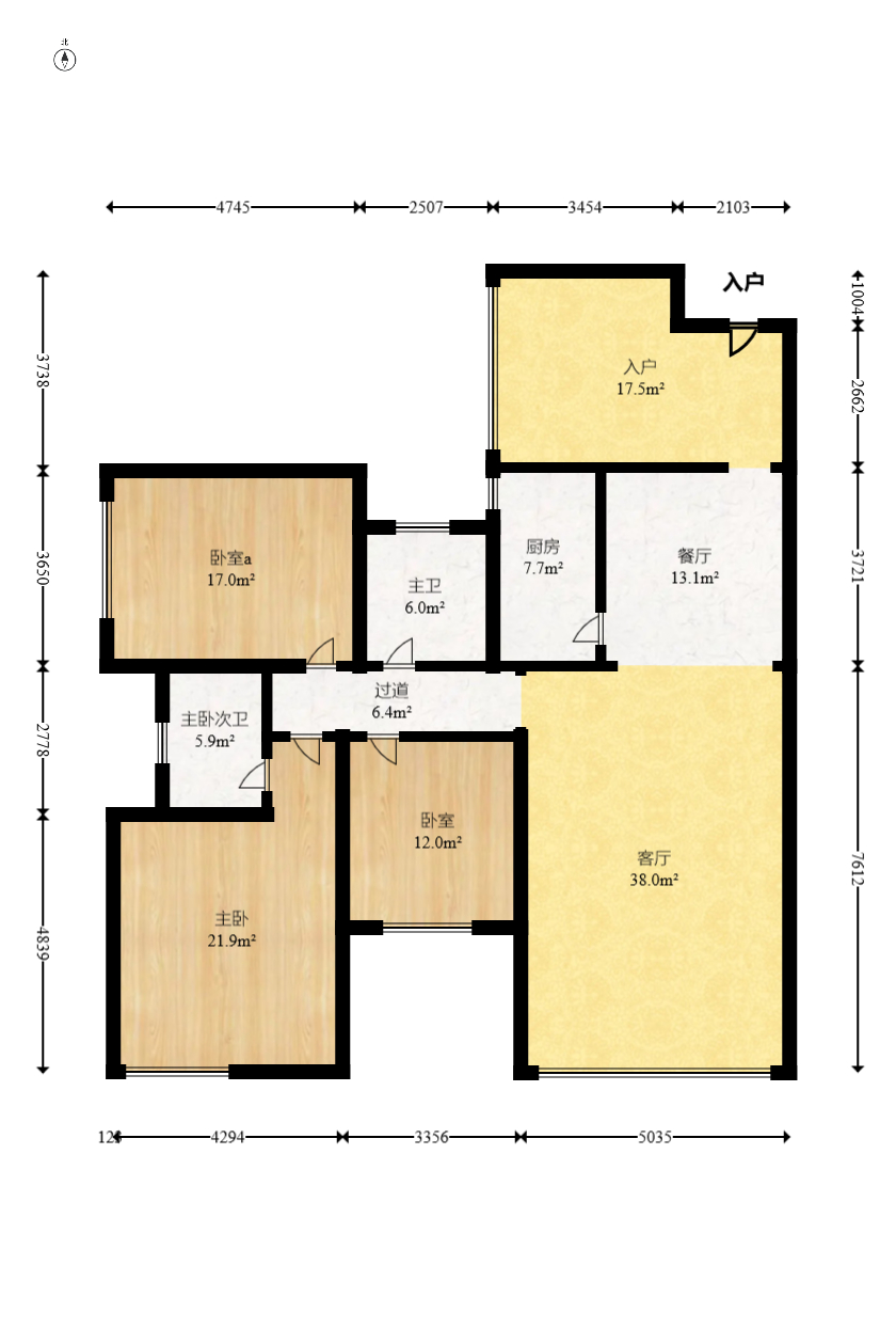 盛地尊域 4室2厅1卫 75.0万 盛地尊域 4室2厅1卫 75.0万户型图