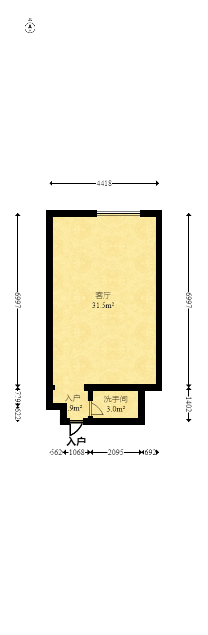 长远华樟名府  1室1厅1卫   25.00万室内图1