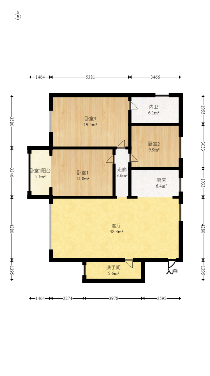 长远华樟名府 3室2厅1卫 84.0万 长远华樟名府 3室2厅1卫 84.0万户型图