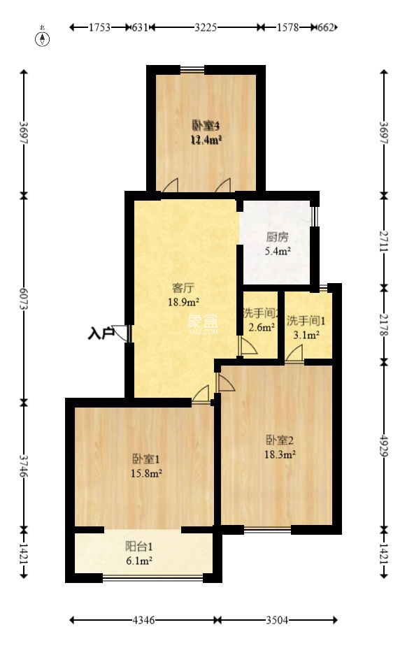 汇贤居  3室2厅2卫   101.00万