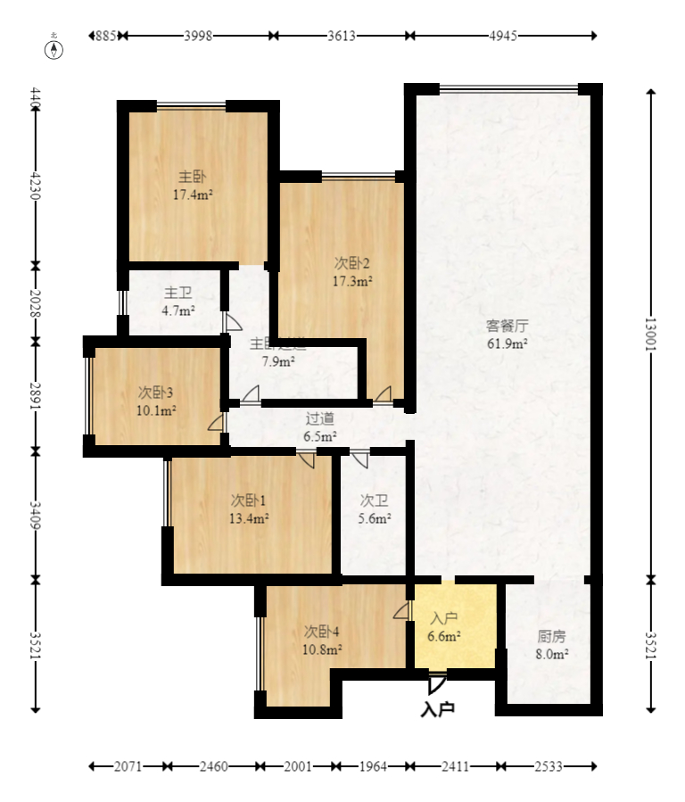 中建江山壹號(hào)  5室2廳2衛(wèi)    399.0萬室內(nèi)圖1